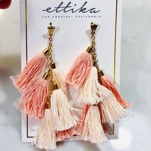 Ettika Pink Tassel Earrings